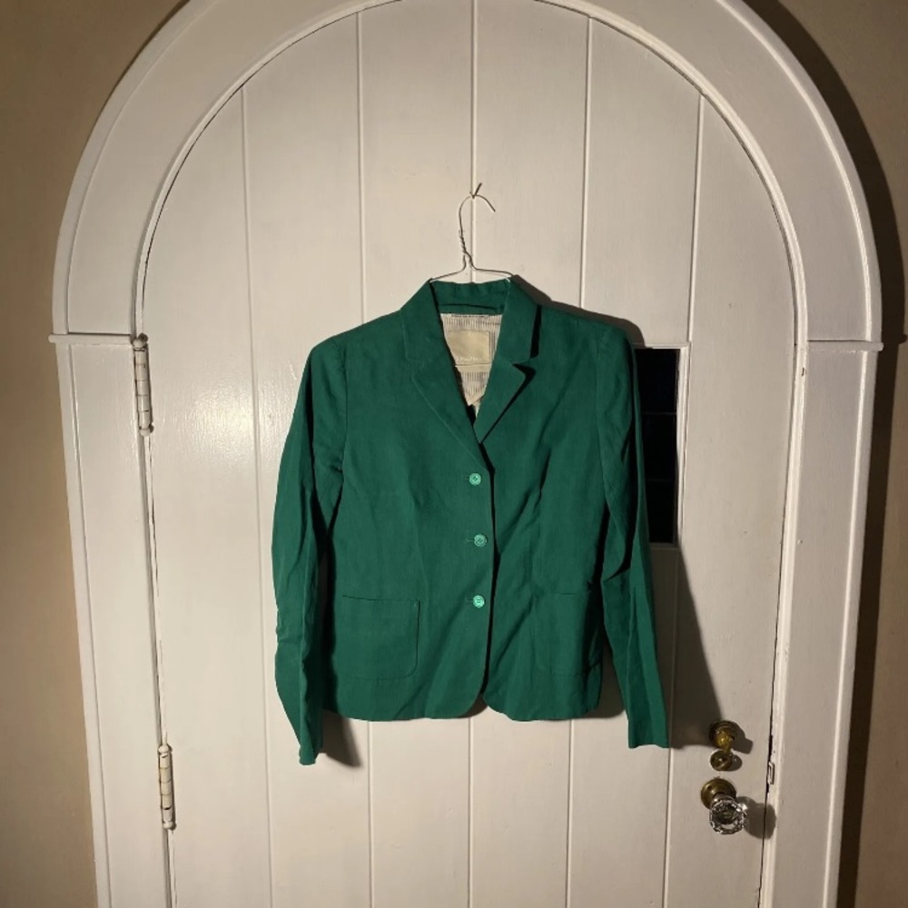 (1) Trendy Green ‘S Max Mara Linen Blazer/Suit Jacket Women’s Size 8